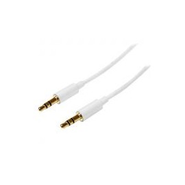Startech Cable 2 Mt Slim Auxiliar Mini-Jack Plug 3.5Mm Mu2Mmmswh