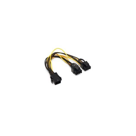 Cable Adaptador Brobotix De Poder Pci Express 6 Pines - Dual 8 Pines Negro/Amarillo 963852