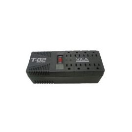 Regulador Vica T-02 1200 Va 700W 8 Cont 300J Color Negro